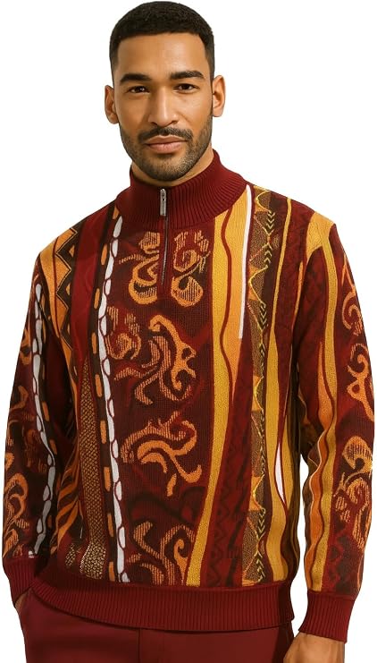 STACY ADAMS Mens Sweater Full Patterned Design