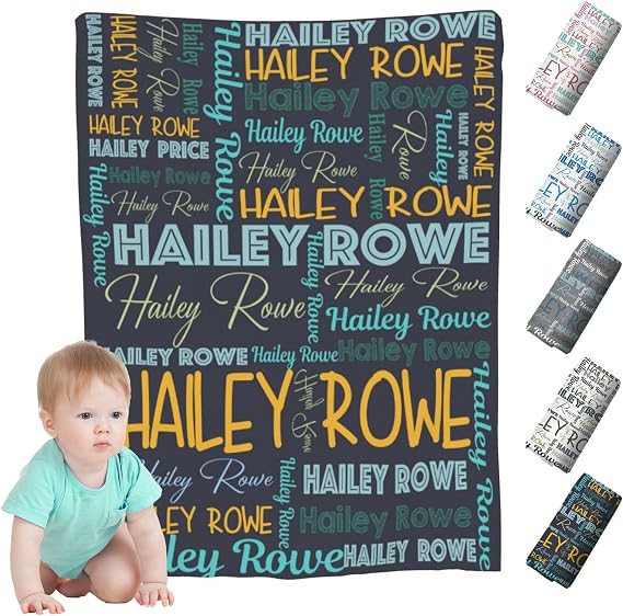 Custom Baby Blanket for Boy and Girl for Newborn Personalized Blanket with Name for Baby Personalized Baby Gift for Boys and Girls Soft Throw Blanket for Birthday