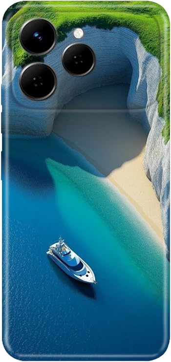 TECNO Tecno Spark 40 4G ile Uyumlu Tulum Temalı Desenli Darbe Emici Silikon Kılıf, Çok Renkli