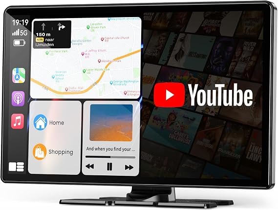 11.3" Wireless Carplay Screen for Car with N-etflix/YouTube/TikTok, Upgraded A-pple CarPlay & Android Auto Screen,Portable AI Magic Box with Backup Camera/Navigation/Voice Control,for All Vehicles