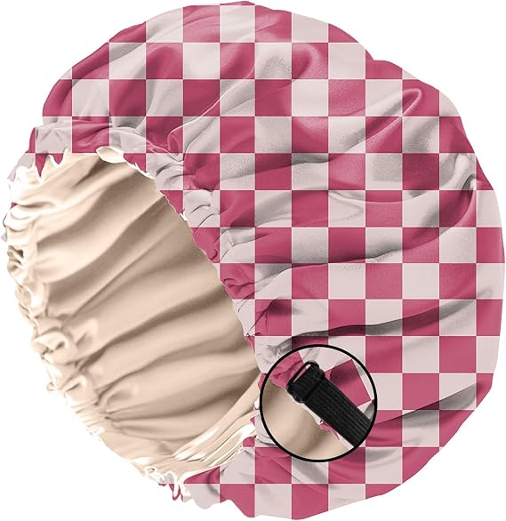 Satin Hair Bonnet Silk Bonnet for Sleeping Double Layer Elastic Adjustable Reusable Cute Aesthetic for Women Girls