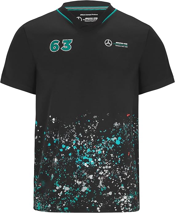 Mercedes-AMG Petronas Formula One Team F1 George Russell #63 Sports T-Shirt (S) Black