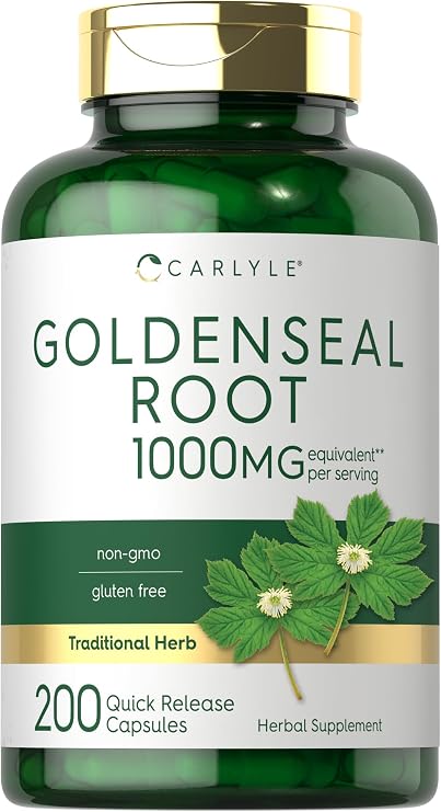 Carlyle Goldenseal Root Capsules | 200 Count | Traditional Herb Supplement | Non-GMO, Gluten Free