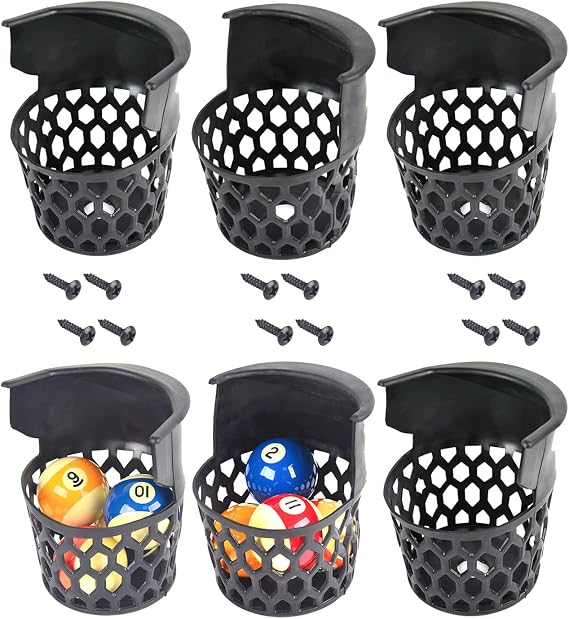 Pool Table Pockets Replacement Pockets for Billiard Table Set of 6 Plastic Web Pockets