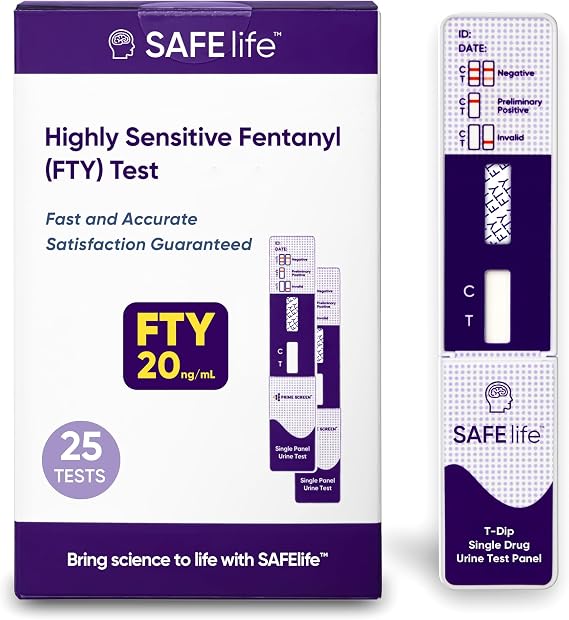 SAFE LIFE[25 Pack] FTY Single Panel Urine Test,Rapid Test Result in 5 Mins, Synthetic OPI Detecting Drug Testing Card, Cut-Off 20 ng/ml, Highly Sensitive Drug Test kit (25)