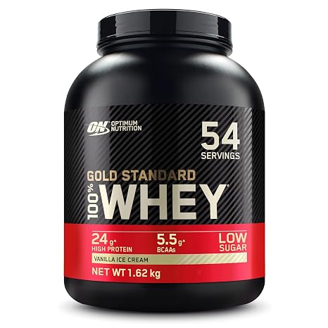 Optimum Nutrition Gold Standard Vanilla Whey Powder, 1.62kg, Vegetarian
