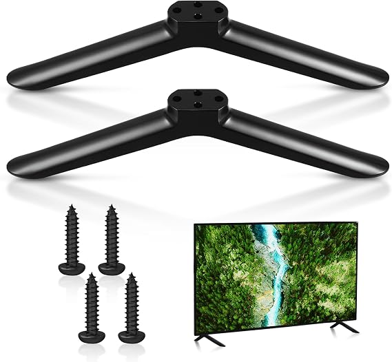 2 Pcs TV Stand Legs, Table Top TV Stand Base Replacement Bracket, Universal TV Legs Compatible with Samsung LG Sharp TVs Most 32-65 inch, Includes Installation Tool