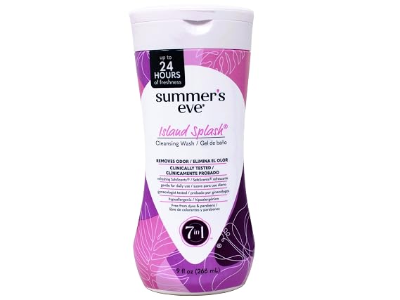 Summer's Eve Island Splash Feminine Cleansing Wash, Daily Intimate Wash, Removes Odor, pH Balanced, Gentle for Sensitive Skin, 9 Ounce (Pack of 1)