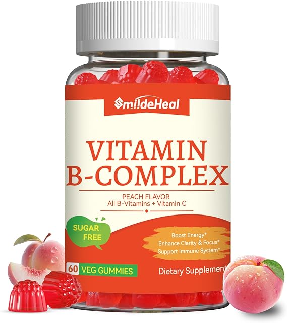 Vitamin B Complex Gummies for Women & Men - All B Complex & B12 - 60 Gummy