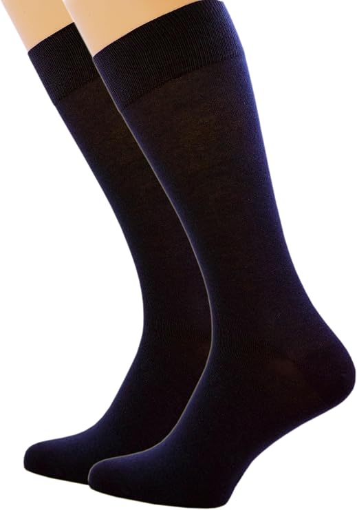 RONDO Thin Breathable Lightweight Cotton Mens Dress Socks - Mid Calf Socks Super Soft Crew Leng Sock size 10-12