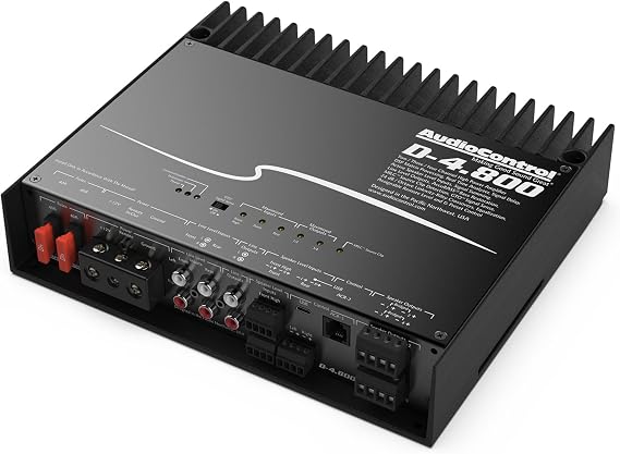 AudioControl D-4.800 800W RMS 4-Channel DSP Matrix Car Amplifier with AccuBASS – High-Power Full-Range & Subwoofer Performance, Low-Distortion Premium Audio Upgrade