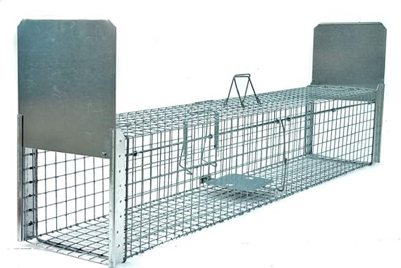 Super Strong Trap Marten Trap Cat Trap Fox Trap Beaver Trap Animal Trap Box Trap Wire Trap 2 Doors Size: 150 x 34 x 34 cm with Extra Bait