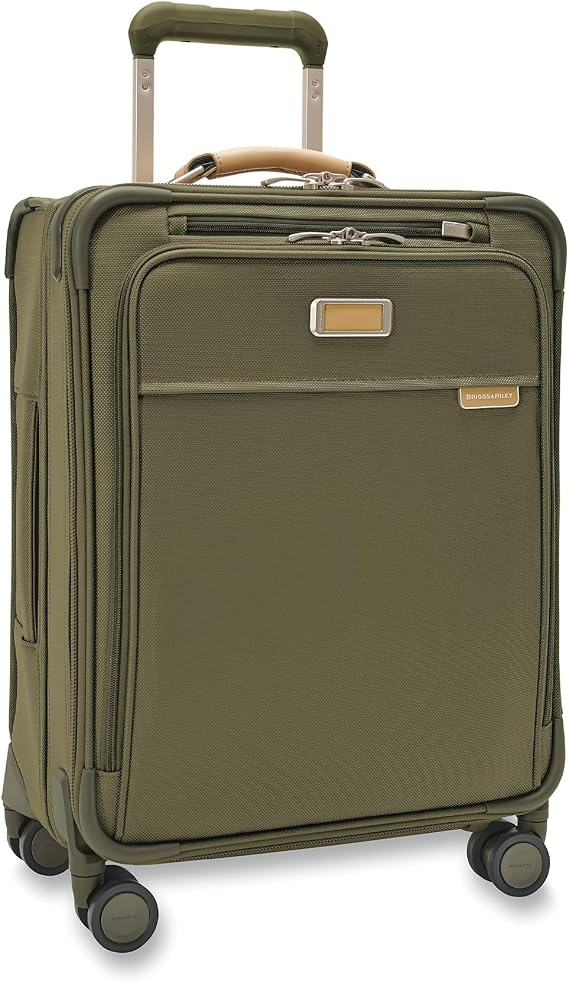Briggs & Riley 4 Wheel Expandable Spinner Suitcase, Olive, Carry-On 21", Global Carry-On