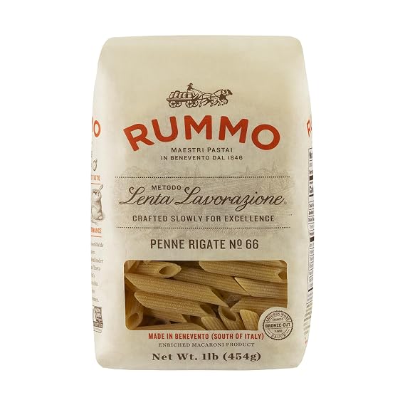 Rummo Penne Rigate Pasta N.66 - Penne Pasta Noodles, Dry Pasta, Durum Wheat Semolina Penne, Pasta from Italy - 16 Ounce (Pack of 1)