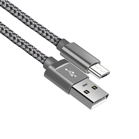 Micro USB Cable, Android Charger Cable. Fast Charging Cable Nylon Braided Lead for Samsung Galaxy S7 Edge S6 S5 J7 J6 J5 J3 Note 5 A6 A10, Huawei Y7 Y6, Kindle, Xbox, PS4 (2 Meters)