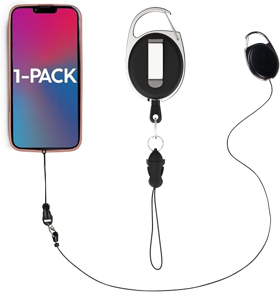 Phone Assured Retractable Phone Tether Durable Clip-On Leash for Anti-Drop & Anti-Theft Security
