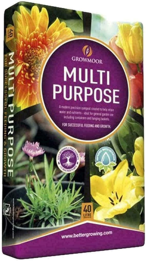 Multi Purpose Plant Care Gardening Compost Potting Soil Growing Flower Help Retain Water Growmoor 40L (1)