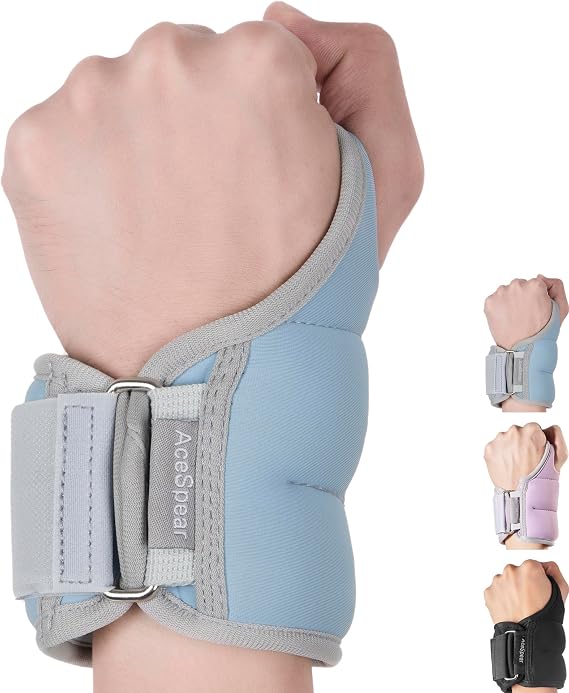 AceSpear Wrist Weights with Thumb Loops, 2 Pack, 2 x 1 Pound, 2 x 2 Pound, 2 x 3 Pound, Purple-Blue, Weighted Gloves for Men and Women, Hand Weights for Running, Walking