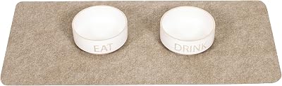 G-Floor Drip & Dry Absorbent Pet Food Bowl Mat 3-Pack 14 in. x 30 in., Tan - Absorbent Layer with Waterproof Vinyl Backing Protects Your Floor