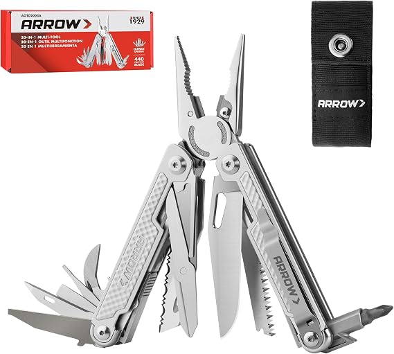 ARROW 20-In-1 Multi-Tool Pliers, EDC Multitool, Multi-Use Tool