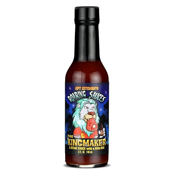 Roaring Sauces Kingmaker Steak Sauce - Gourmet Sweet Heat Steak & Grilling Sauce with Honey & Datil Peppers | All Natural, Gluten Free, Nut Free | 5 oz