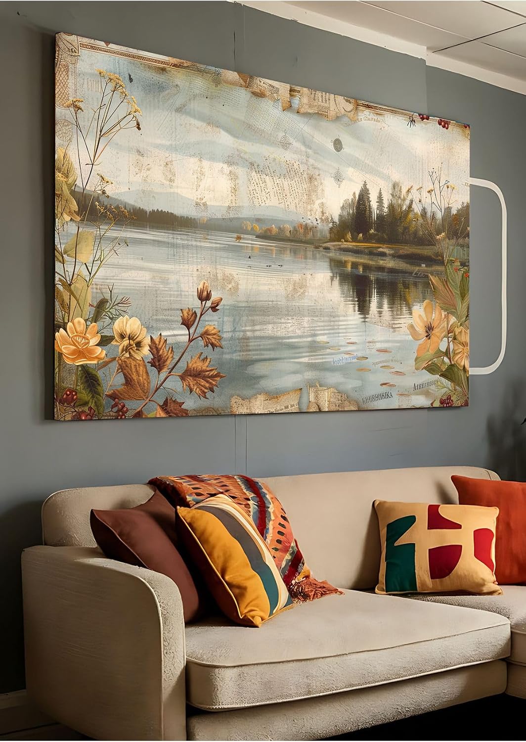 Ar Agency Canvas Painting Lake Nature Combination Oil Paint Look Canvas Painting 30 X 40