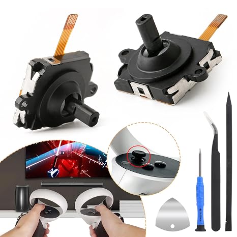 2Pcs for Oculus Quest 2 Joystick Replacement Kit for Oculus Quest 2 Controller Thumbstick Replacement Drift Repair Switch Replacement Accessory with Tools(Left/Right Joystick)