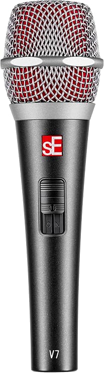 SE ELECTRONICS V7 Switch Dynamic Microphone for Singing, Speech & Studio Recording - XLR Handheld Professional Microphone with Supercardioid Aluminum Voice Coil for Huge Gain Before Feedback | Speech and Studio Recording