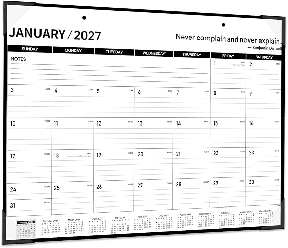 2027 Calendar - 2027 Desk Calendar Large 22 x 17, Jan.2027 - Dec.2027