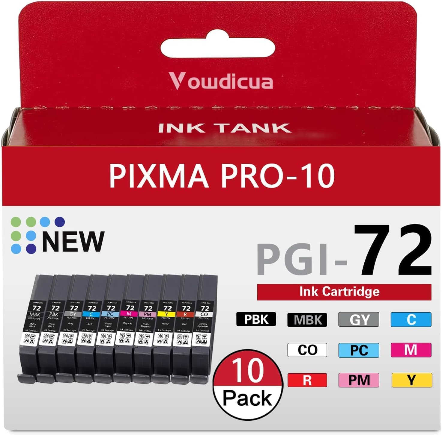 Pgi-72 Pgi72 Ink Cartridges High Yield Replacement for Canon pgi 72 Ink Cartridges Pixma Pro-10 Pro-10s Printer 10 Pack MBKPBKCMYPMPCRGYCO