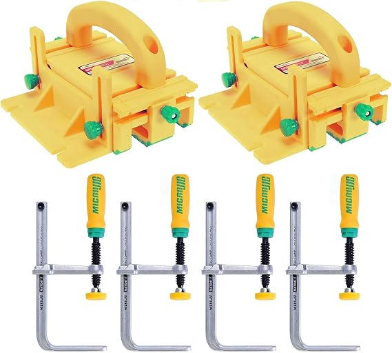 MICROJIG GRR-RIPPER GR-100 3D Table Saw Pushblock, 2-pack with Dovetail Clamps, 4-piece bundle