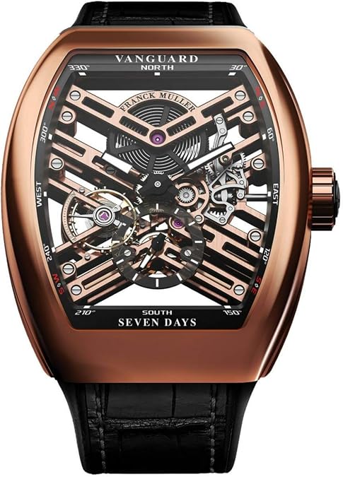 Franck Muller 18kt Solid Rose Gold Vanguard Skeleton 7 Days Power Reserve