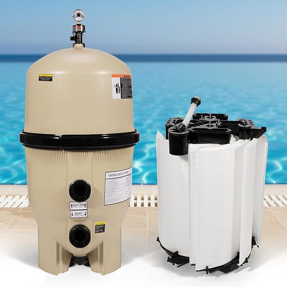 FNSP36-EC Pool Filter, 180007 Fit for Pentair FNS Plus 36 Pool and Spa D.E. Filter | 36 Sq.Ft. 72GPM, Replace for EC-180007 Pentair Filter Assembly with Grid Cartridge & Gauges