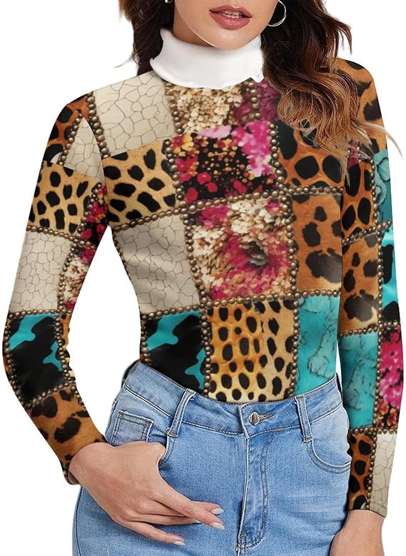 Womens Turtleneck Shirt Long Sleeve Layer Tops Slim Lightweight Pullover Sweater Soft Thermal Underwear Blouse