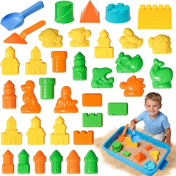 Beach Toys Set for Kids -Sandcastle Building Kit,Play Sand for Sandbox,Play Sand Toys for Boys Girls