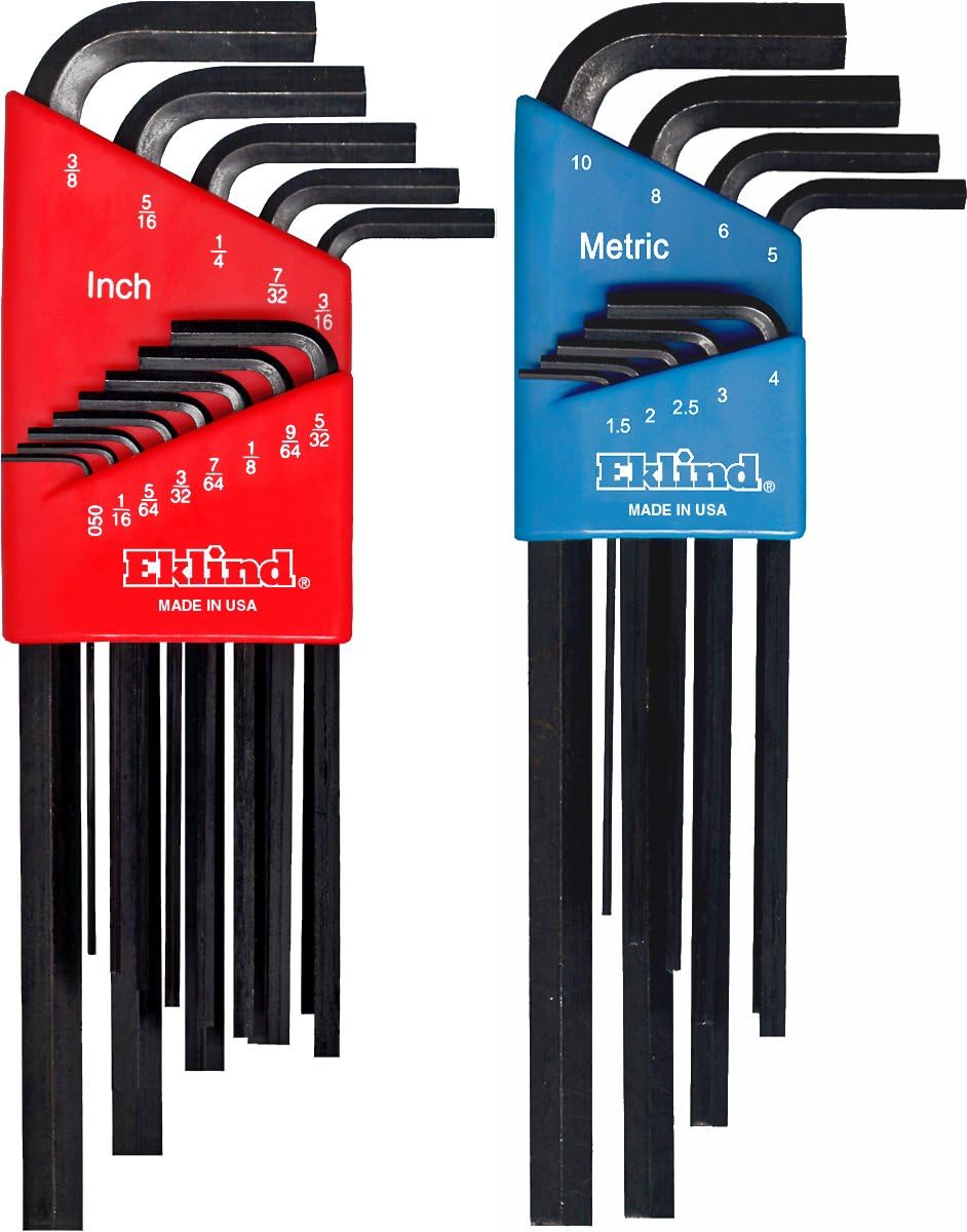 EKLIND 10222 Hex L-Key allen wrench Combo- Long Inch  MM 2 sets 22pc