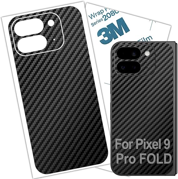 Google Pixel 9 PRO FOLD スキンラップ カーボンファイバー 3M フィルム 保護バック ガラス ステッカー デカール Pixel 9 Pro FOLD 2024用