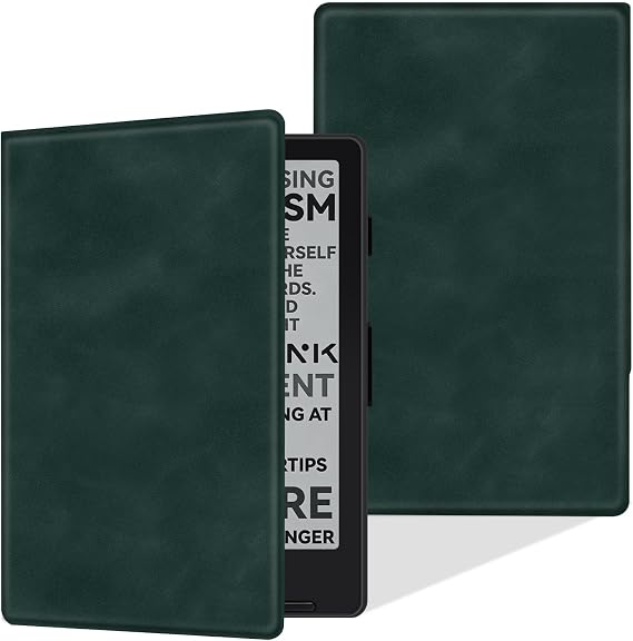 磁気フォリオケース Xteink X4 eReader 4.3インチ用、スリムで軽量なプレミアムPUレザーカバー、マグネットクロージャーダークグリーン