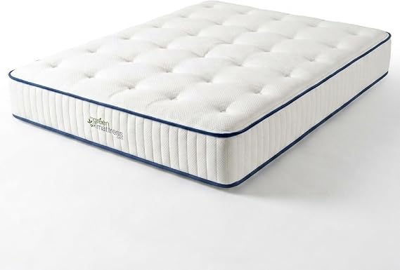 My Green Mattress Pure Eco Organic Kids Mattress 8 Inch Hybrid Pocket Coil & GOLS Organic Latex, GOTS Cotton & Wool, Medium Firm, Low Profile for Bunk Bed & Trundle - Full