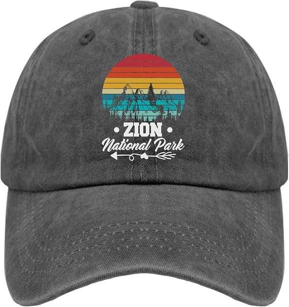 Zion National Park Sun hat Mountain hat Pigment Black hat for Women Gifts for Daughter Baseball Caps
