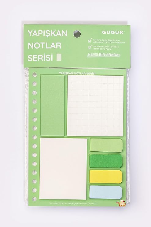 GUGUK Yeşil Yapışkan Not Seti • Post-it • Sticky Note