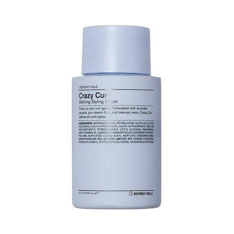 J Beverly Hills Crazy Curl Defining Styling Serum, 8 Oz | Hair Serum with Vitamin B5 for Defined Curls, Encourages Curl Separation While Moisturizing and Taming Unwanted Frizz