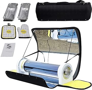 Solar Oven Solar BBQ Cooker Compact Sun Oven 4.5L Large Capacity Camp Stove Portable BBQ Grill for Outdoor Travel Camping Backpacking Family Party