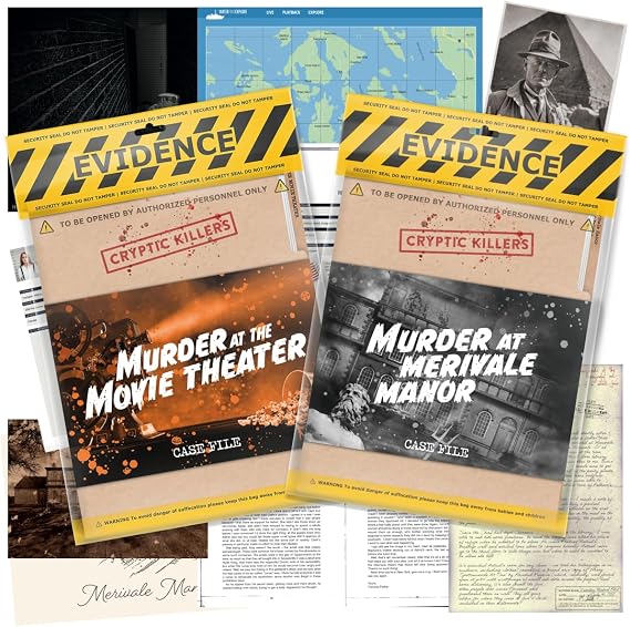 Cryptic Killers Bundle #7 - Unsolved Murder Mystery Game - Cold Case File Investigation - Detective Clues/Evidence - Solve The Crime - Individuals, Date Nights & Party Groups - 2 Pack