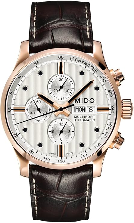 MIDO Multifort Chronograph - Swiss Automatic Watch for Men - Silver Dial - Case 44mm - M0056143603100