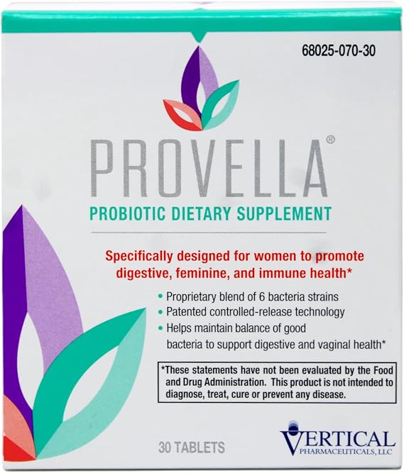 Provella Probiotic Dietary Supplement for Women: Supports Digestive, Feminine, and Immune Health - 30 Tablets