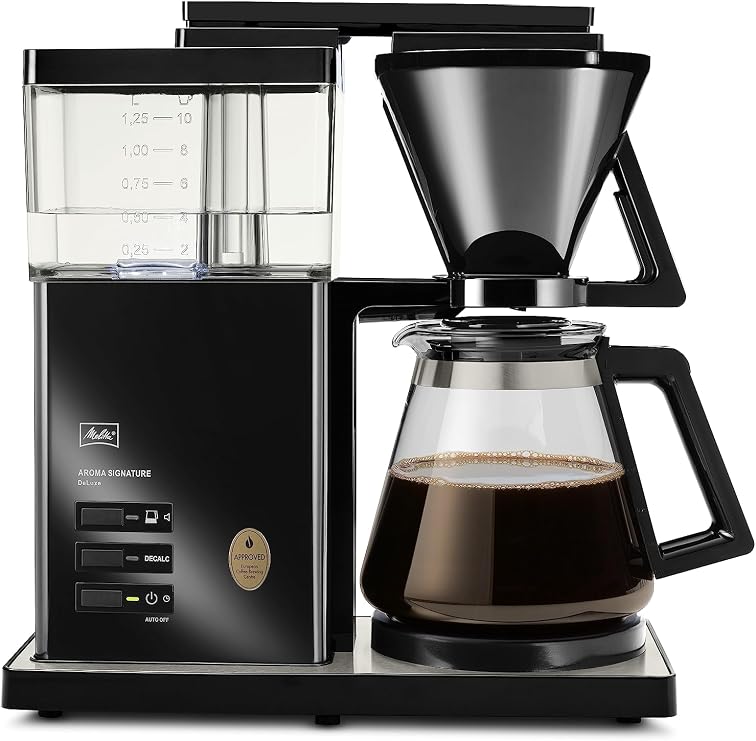 Melitta Aroma Signature De Luxe Filter Coffee Machine, Black/Stainless Steel