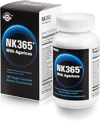 NK365 With Agaricus 36,000 mg 120 Counts - Organic Agaricus Blazei I Mushroom Supplements I Multivitamins Immune Support I Immune Boost I Brain Support Supplement I Multiminerals