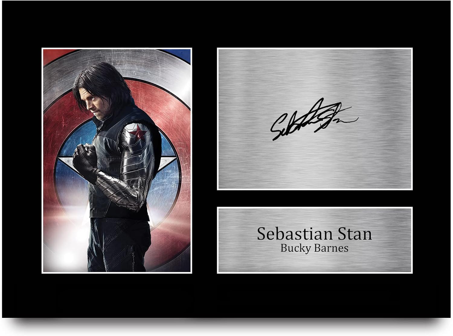 HWC Trading FR A3 Sebastian Stan Bucky Barnes Gifts Printed Signed Autograph Picture for Movie Memorabilia Fans - A3 Framed