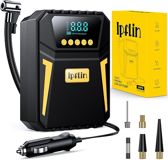 Tyre Inflator Portable Air Compressor, 150PSI Digital 12V DC Pump